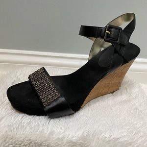 Nine West black cork wedge - Size 8.5M